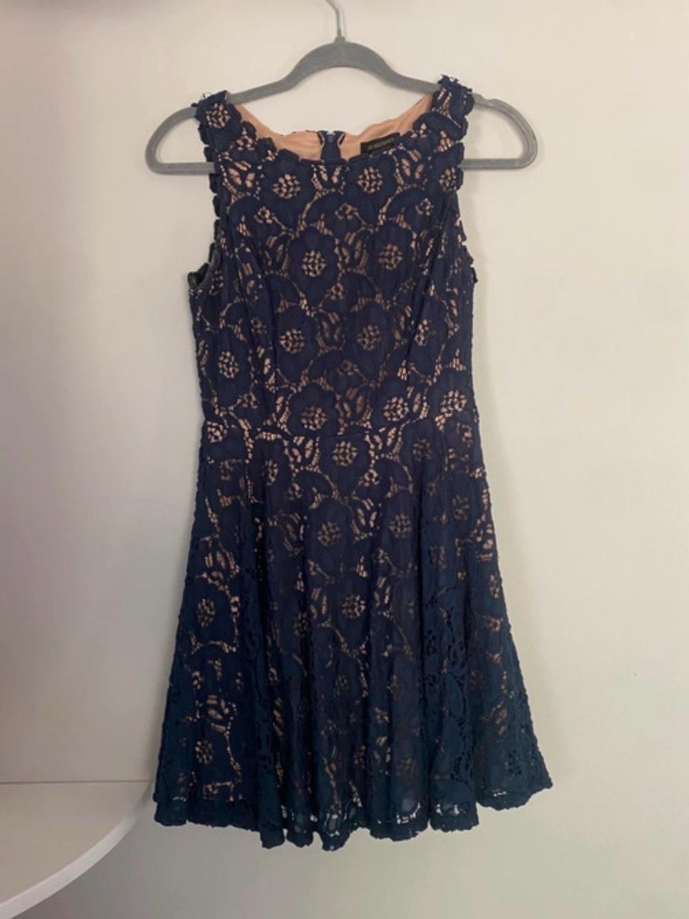 Jodi Kristopher Navy Crochet Lace Dress